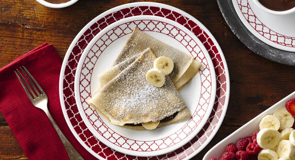 Corelle Crimson Trellis Vitrelle Glass Dinner Set 12pc - 1