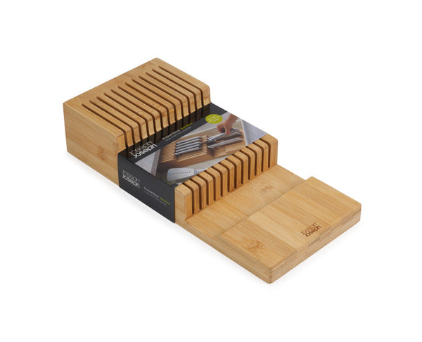 Joseph Joseph Drawerstore Bamboo 2-Tier Knife Organiser - Organized storage for 12+ knives - 3