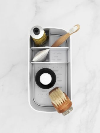 Brabantia Bathroom Caddy ReNew White - Hold Toothbrushes, Tubes, Brushes, And More - 1